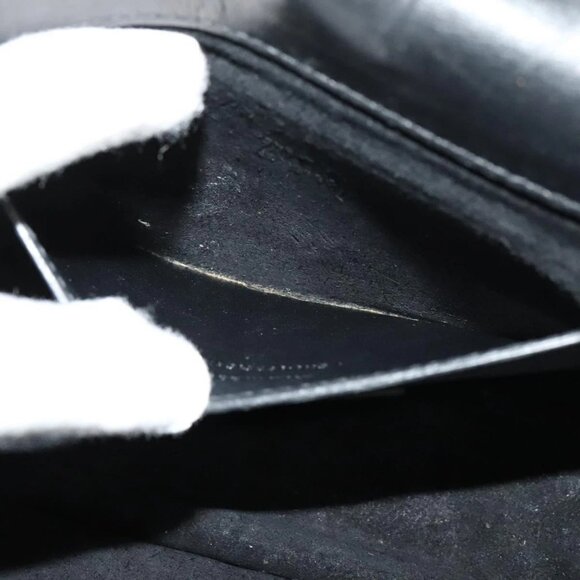 SAINT LAURENT Studs Chain Shoulder Bag Leather Black Gold Auth bs29263 - Picture 12 of 16